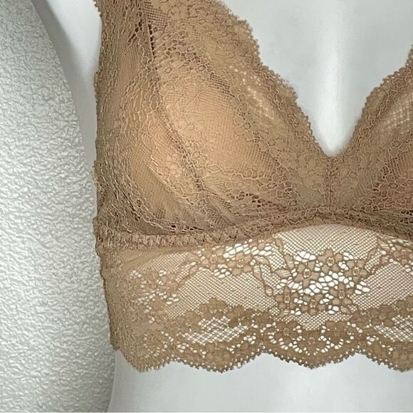 Cosabella Tan Everyday Lace Plunge Bralette Size Small New - Picture 2 of 16